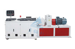 Conical twin screw plastic extruder